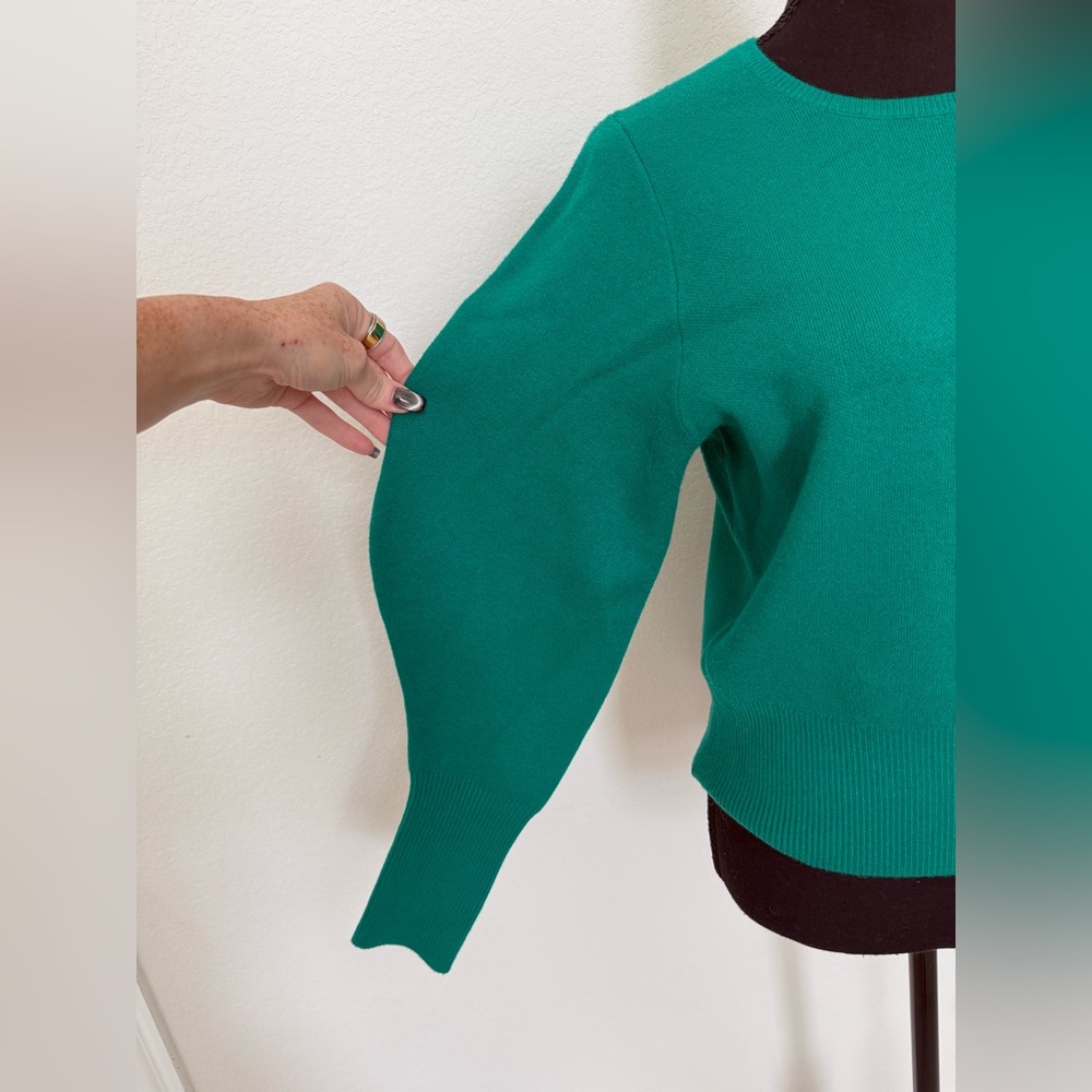 Express Green Crewneck Sweater | Classic Pullover Knit | Size Small - Picture 3 of 4